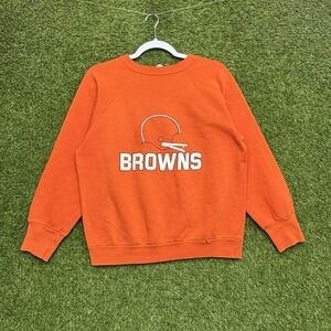 Vintage Logo 7 Cleveland Browns Sweatshirt Mens Small Fleece Lined Made in USA